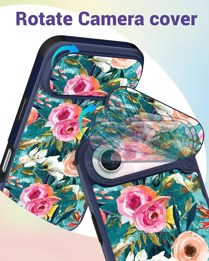 Buleens for iPhone 17 Air Case 6.5 Inch - with Ring Stand & Camera Cover Aesthetic Cute Designed Women Girls Girly Pretty Unique Kawaii Flowers Phone Case for iPhone 17 Air Compatible with Magsafe - Image 3