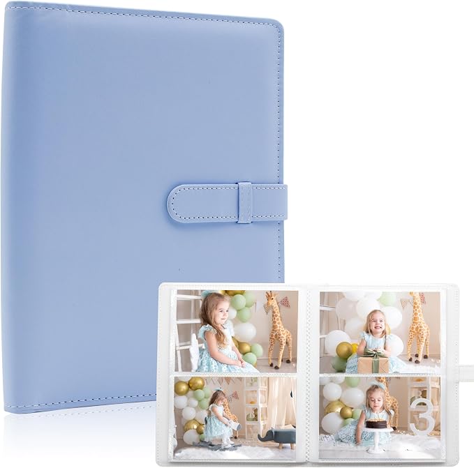 Photo Albums 4x6 Pictures – 152 Pockets Vegan Leather Cover Memory Album Book, Suitable for Family Wedding Boys Girls and Babies Storage (Blue) by Tugle