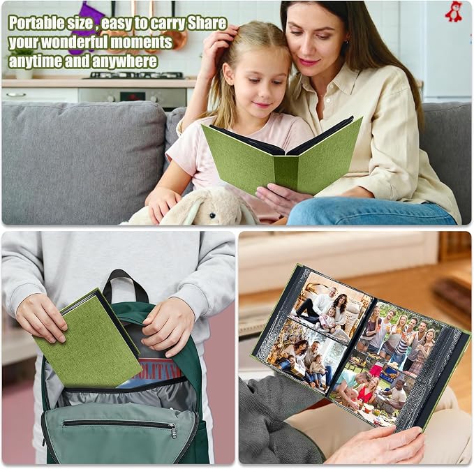 Photo Album 4x6 200 Pockets for Wedding Gifts,Linen Hardcover Picture Albums for Family Anniversary Baby Vacation Pictures - Image 5