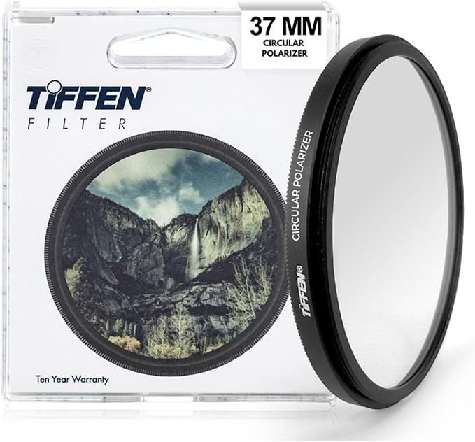 Tiffen 37mm CPL Circular Polarizing Filter Reduce Glare & Reflections | Reveals Details Hidden by Glare, Improves Image Contrast, Increases Color Saturation, Deepens Blue skies, Enhances Clouds by Tiffen