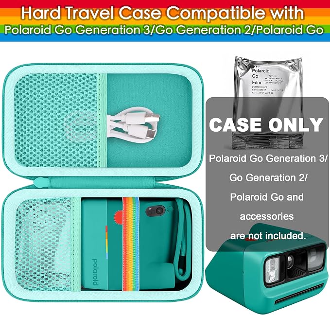 khanka Case for Polaroid Go Generation 3 Mini Instant Camera,Mint Green | Fits for Polaroid Go Generation 2(6282),Accessory Storage Pocket, Travel-Ready Portable Storage,Case Only - Image 3
