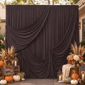 10x10ft Wrinkle Free Brown Backdrop Curtains for Party Background, 2 Panels 5x10ft Silky Polyester Photo Backdrop Drapes Back Drop Cloth for Wedding Birthday Photography Baby Shower Decor by CO-AVE