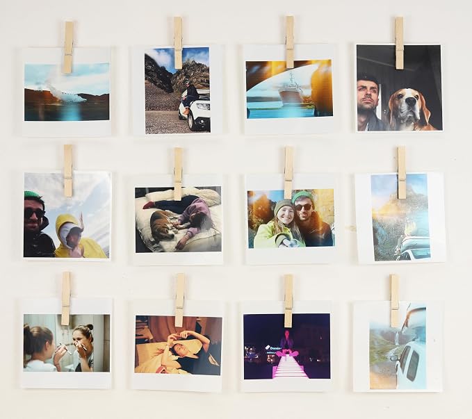 20 Pack Wood Photo Clips with Adhesive Layer 2.8'' for Wall, Art Holder, Mood Wall, Picture Holder, Poster Hanger, Dorm Room Decor, Photos Display - Image 3