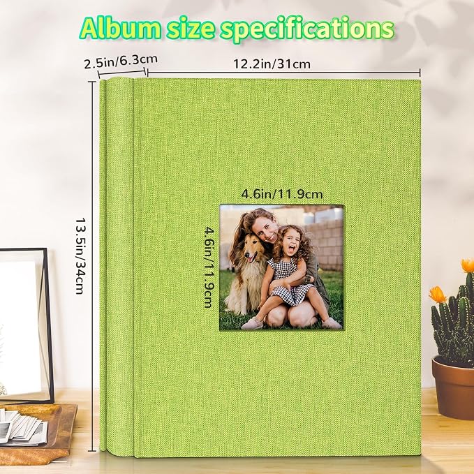 Artfeel Photo Album 4x6 with 600 Pockets,Slip-in Picture Albums,Linen Cover Memory Book with Front Window,White Page Vertical Photo Book for Wedding,Family,Anniversare,Baby,Vacation - Image 3