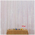 Poise3EHome White Iridescent Sequin Backdrop,8FT x 10FT Sequin Photography Backdrop Curtain for Party Decoration by Poise3EHome