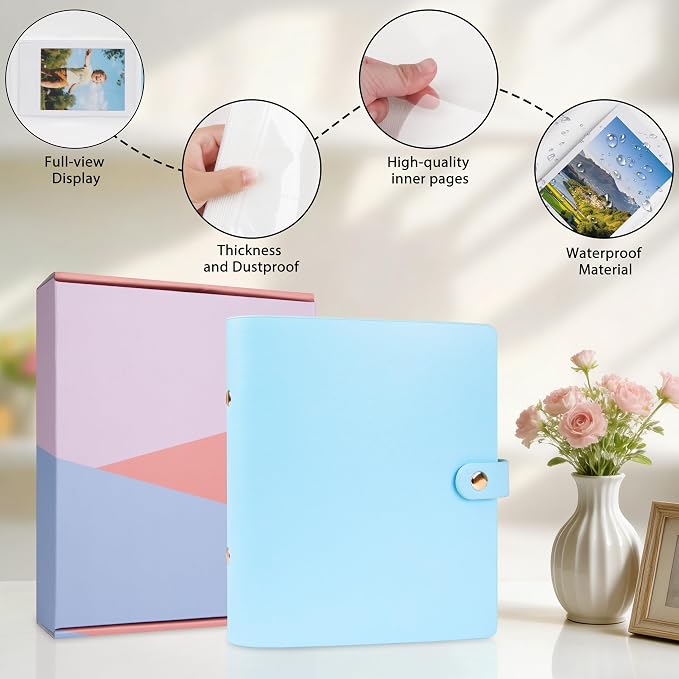 Veicevol 320 Pockets 2x3 Inch Photo Album for Instax Mini & Polaroid, Blue | PU Leather Cover, Gift Box Packaging, Acid-Free Pages, With Snap Closure, Securely Hold all Your Precious Instant Snapshots - Image 5