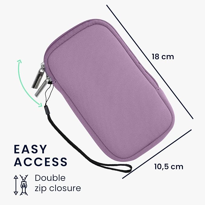 kwmobile Universal Phone Pouch Size L - 6.5" - Neoprene Smartphone Pouch with Zip - Water-Repellent Mobile Phone Case - Sleeve in Lavender - Image 6