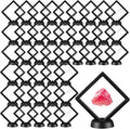 FairySandy 60 Pcs Floating Display Case Box, 3.5 Inch, Black | 3D Floating Frames with PE Film for Challenge Coin, medal, Jewelry Storage Box, Small Display Holder, Stand Base Included by FairySandy