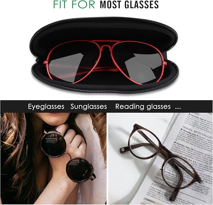 MoKo Sunglasses Soft Case Ultra Light Neoprene Zipper Eyeglass Case for Men Women - Image 3