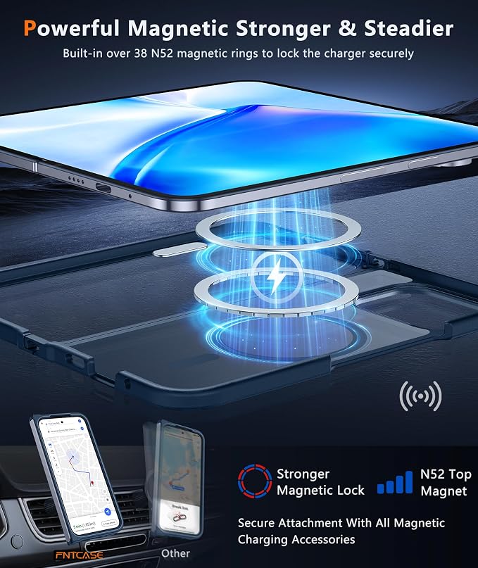 FNTCASE for Google Pixel 10 Pro Fold Case, Fit for Magsafe, Translucent | Matte Back, Strong Magnetic Charging, Slim, Tough, 14FT Military Grade Drop-proof, Anti Slip, Anti Fingerprint, Blue - Image 7