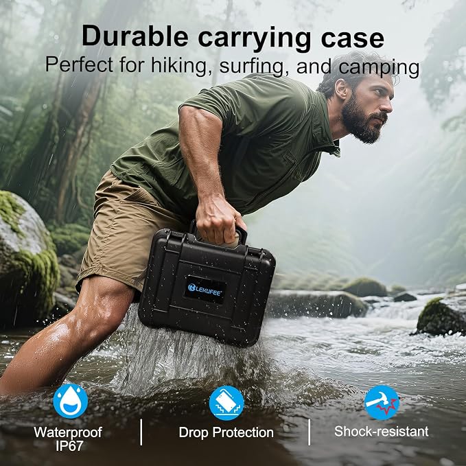 Lekufee Waterproof Hard Case Compatible with Gopro Hero 13/12/11/10/9/8,Mission 1 Pro,LIT Hero,Hero 4K,Media Mod/Gopro Volta/Creator Edition/Action Camera and Accessories(Case Only) - Image 7