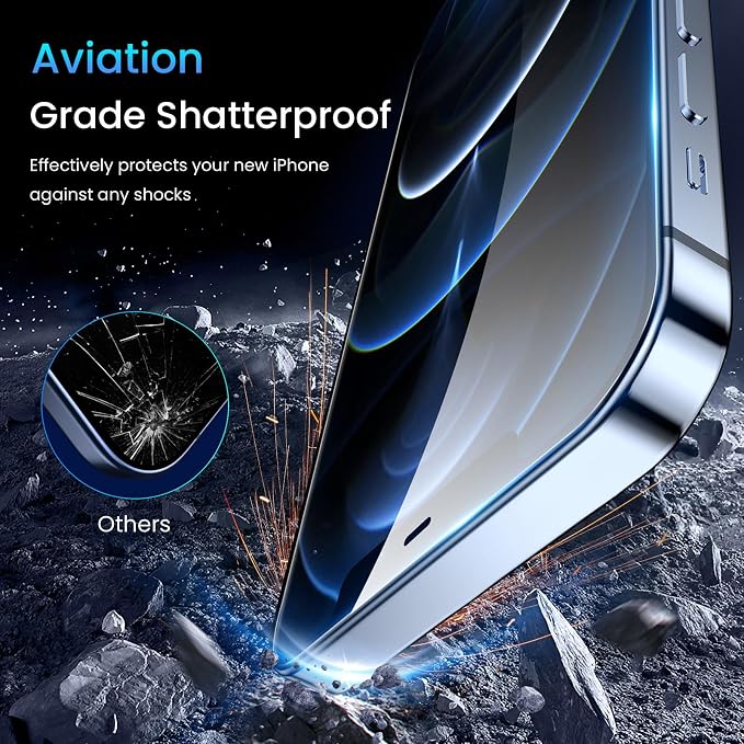 Fotbor [3+3 Pack for iPhone 12 Pro Max Screen Protector with Camera Lens Protector, Tempered Glass Shatterproof Easy Installation Frame, HD Clear Full Coverage iPhone 12 Pro Max Accessories 6.7 Inch - Image 3