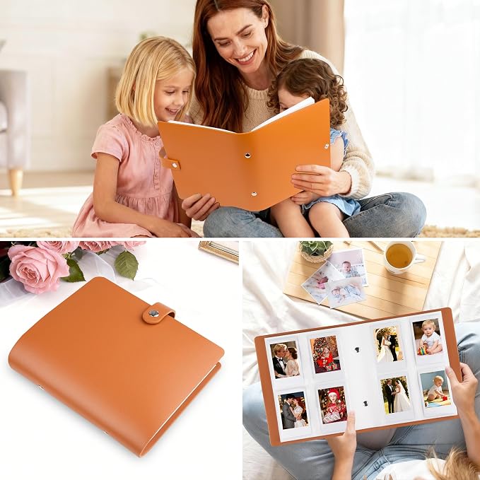 320 Pockets 2x3 Inch Photo Album for Polaroid & Instax Mini Pictures, Brown | PU Leather Cover, Gift Box Packaging, Acid-Free Pages, With Snap Closure, Securely Hold all Your Precious Instant Snapshots - Image 8