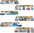 6 Wooden Wall Hanging Photo Frames With 27 Clips, Decorative Collage Picture Frame, No Drilling Required, Adhesive Stickers, Easy to Install, Carbonized Brown by AIYOME