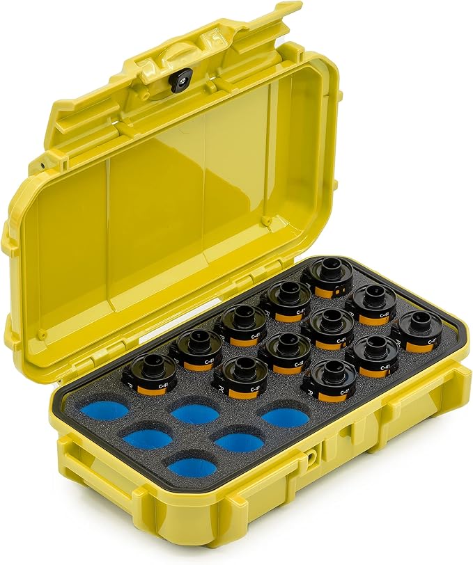 Evergreen 35mm Film Storage Case | Holds 18 Rolls | Preserve and Protect Your Film | Waterproof, Crushproof, & Freezer-Safe (Film Not Included) (Yellow) by EvergreenCases