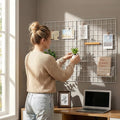 Kaforise Wire Wall Grid Panel, Multifunction Painted Photo Hanging Display and Wall Storage Organizer, Pack of 2, Size 25.6" x 17.7" White by Kaforise