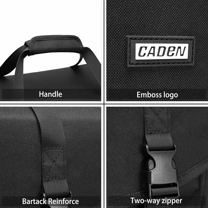 CADeN Camera Bag Case Shoulder Messenger Bag with Tripod Holder Compatible for Nikon, Canon, Sony, DSLR SLR Mirrorless Cameras Waterproof (Black, Large) - Image 8
