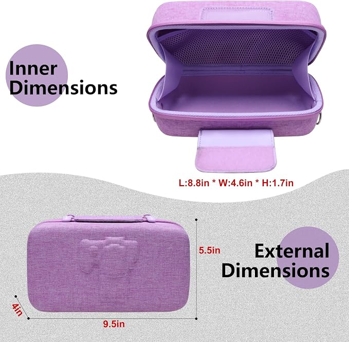 Case for Canon EOS Rebel T7/R50/R100 DSLR SLR Camera and 18-55mm Len Purple | Hard Carrying Travel Case for Canon EOS Rebel T7/R50/R100/R50 V/T6/R8/R10/RP/SL3/R5/T100 DSLR SLR Camera and 18-55mm Len - Image 3