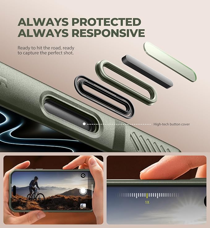 Dexnor for iPhone 17 Pro Case, [Built-in Flip Camera Cover & Camera Control Cover & Kickstand], Compatible with MagSafe, Heavy-Duty Rugged Shockproof Magnetic Phone Cover, 6.3 inch Army Green - Image 5