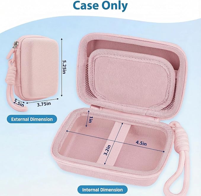 Digital Camera Case Compatible with CAMKORY Digital Point and Shoot/for KODAK PIXPRO FZ45/55 16MP Vlogging/for VAHOIALD FHD 1080P/for IWEUKJLO/for Nsoela, Holder for SD Card More (Pink) - Image 4