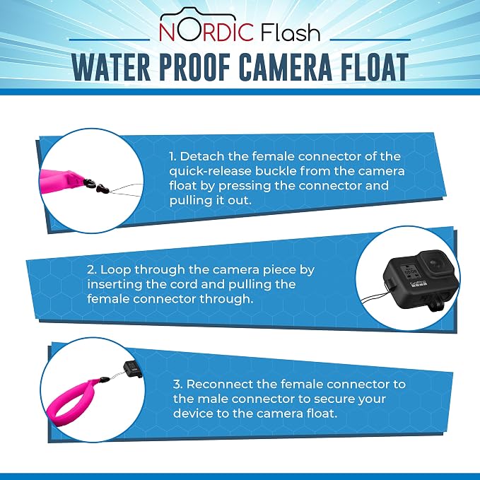 Nordic Flash Floating Camera Wrist Strap 2-Pack, Underwater & Waterproof | Camera & Phone Float Strap Compatible with GoPro Hero 13, Insta360 X4, DJI Action 5 Pro, OM System TG-7 & Kodak PixPro WPZ2 - Image 5
