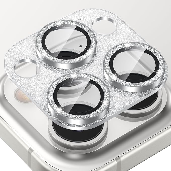 Tensea for iPhone 15 Pro Max/iPhone 15 Pro Camera Lens Protector Bling | Metal Aluminum Alloy Tempered Glass Cover Camera Screen Protector Accessories, Case Friendly by Tensea
