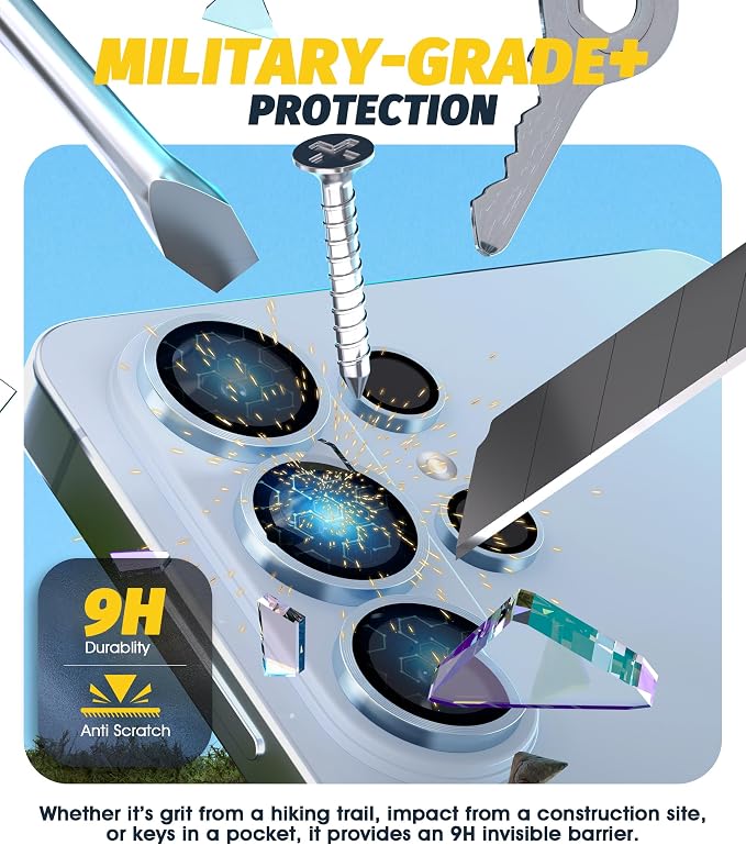 Orzero (2 Sets Camera Lens Protector for Samsung Galaxy S26 Ultra, [EZ Install] [Case-Friendly] 9H Tempered Glass CD Pattern Lens Cover, Military-Grade Shockproof, HD Clarity Anti-Glare (Blue) - Image 4