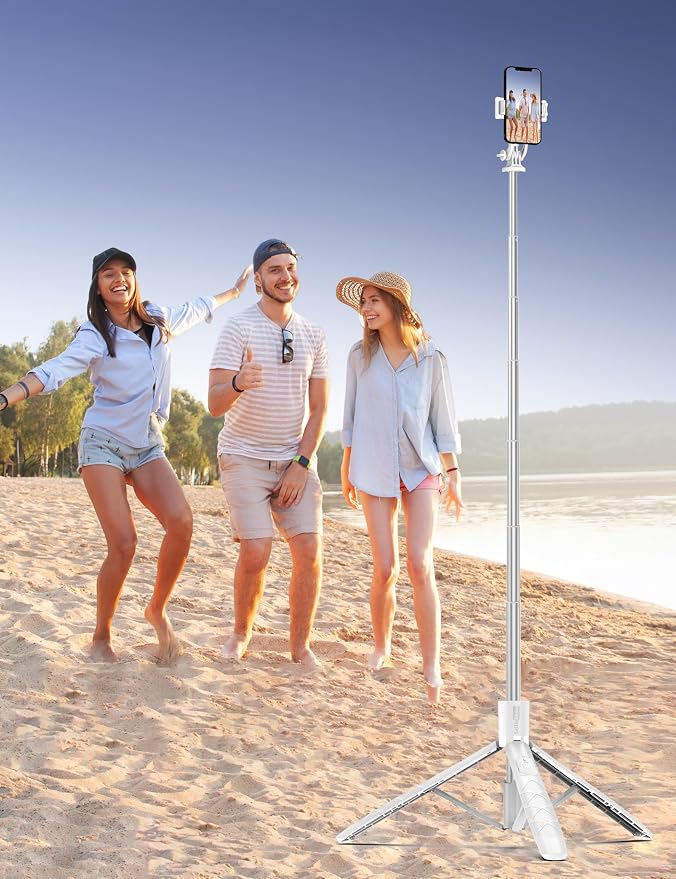 71" Selfie Stick, Smartphone Tripod Stand All-in-1 with Remote, Travel Tripod for iPhone, Extendable Cell Phone Tripods for Selfie/Video Recording/Photo/Live Stream/Vlog - Image 8