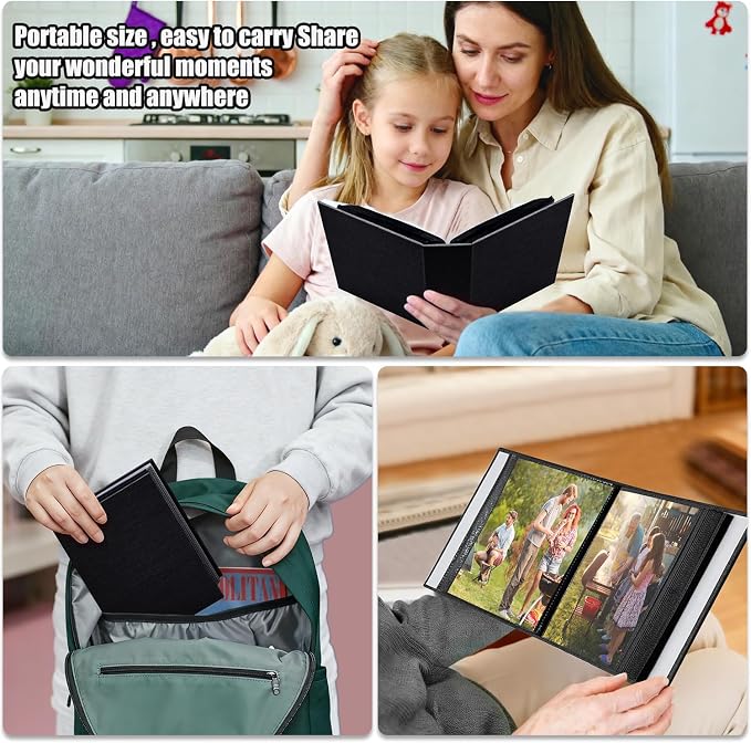 Photo Album 4x6 100 Pockets for Wedding Gifts,Linen Hardcover Picture Albums for Family Anniversary Baby Vacation Pictures - Image 7