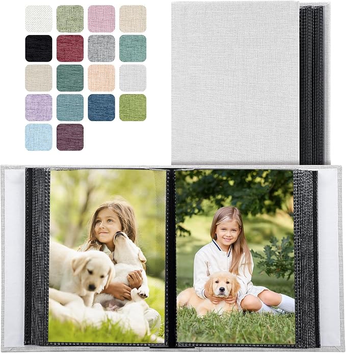 Photo Album 4x6 100 Pockets for Wedding Gifts,Linen Hardcover Picture Albums for Family Anniversary Baby Vacation Pictures - Image 2