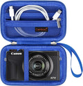 Canboc Camera Case for Canon PowerShot G7 X Mark III/ G7X Mark II, Blue | For SX740/ SX730/ G7X3 Carrying Point and Shoot Camera Bag, Zipper Mesh Pocket fits USB Cable, Batteries by Canboc