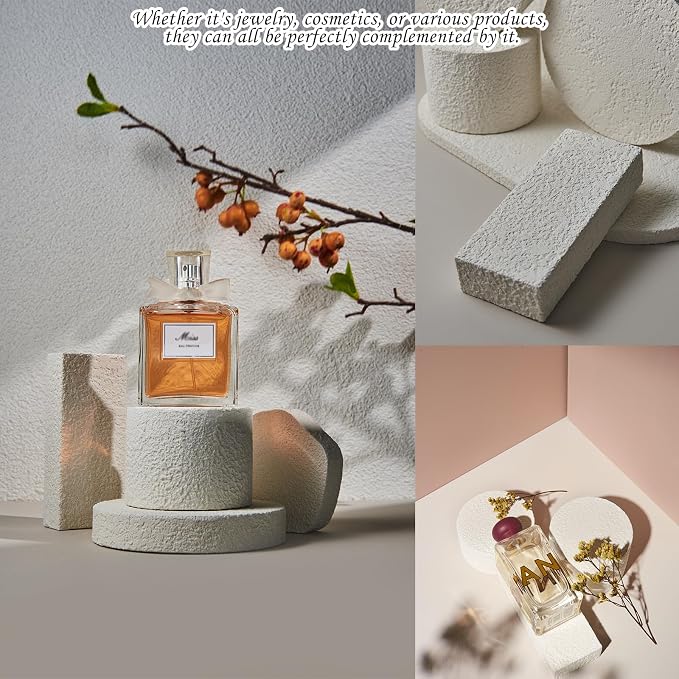7PCS Product Photography Background Props Wooden Hand Painting | Geometric Cube Waterproof Grain Textured Irregular Photos Prop for Photoshoot Cosmetics Fragrance Photo Food Jewelry - Image 7