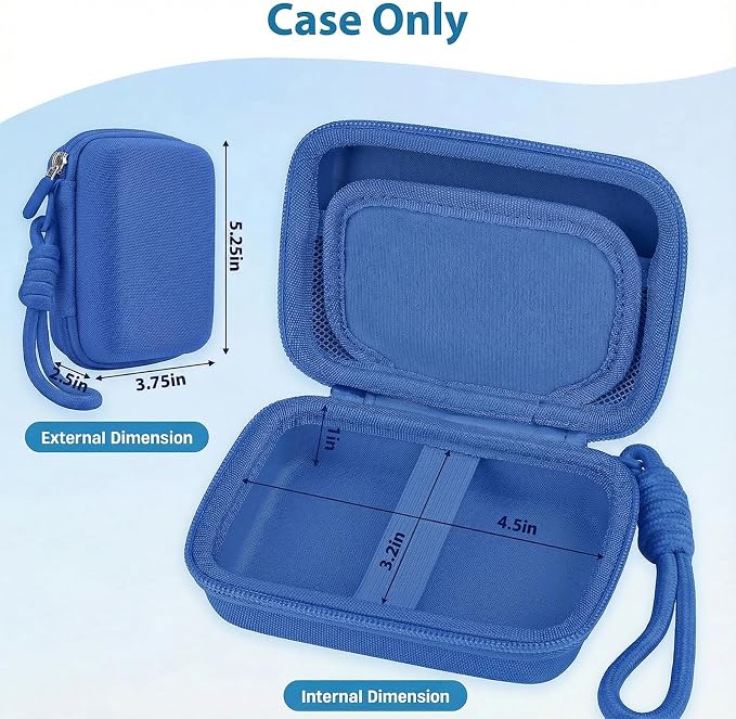 Digital Camera Case for CAMKORY/KODAK PIXPRO FZ45/FZ55/Canon IXUS 285 HS/AbergBest/Sony DSCW800/DSCW830 - Small Travel Compact Camera Holder with Mesh Pocket for SD Card & Accessories (Royal Blue) - Image 4