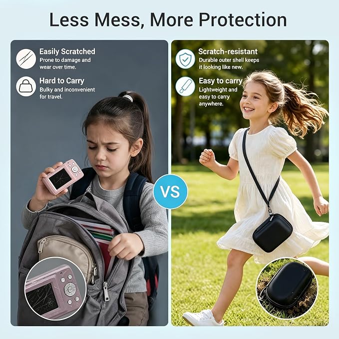 CoBak Carrying & Protective Case for Digital Camera,CAMKORY/Lecran/Duluvulu | for KODAK FZ55,FZ245,PIXPRO C1,WPZ2/Canon PowerShot ELPH 360/Sony DSCW800,DSCW830/Krlun/Lecnippy/Nsoela/VAHOIALD FHD 1080P - Image 5