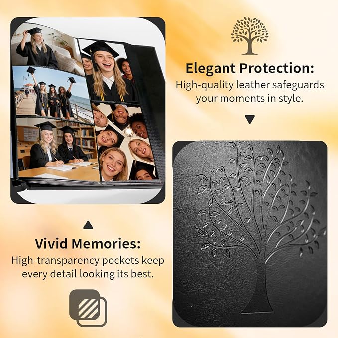 Photo Album 4x6 600 Pockets Photos, Large Capacity Leather Cover Photo Book | Slip-In Horizontal & Vertical Pockets Acid-Free Waterproof Picture Albums Great for Family Baby Wedding Holiday & Anniversary - Image 4