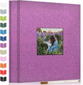 Artfeel Photo Album Self Adhesive Scrapbook Album for 3x5 4x6 5x7 8x10 Pictures, 60 Pages Linen Cover with Display Window DIY Photo Book,Ideal Gifts for Family Travel Wedding Baby by Artfeel
