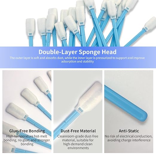 5.9" Foam Cleaning Swabs Lint-Free Lab/Printer/Optical Printheads 100 Pcs Foam Swabs for Inkjet Printheads, Sensors, Cameras and Gun Cleaning - Image 7