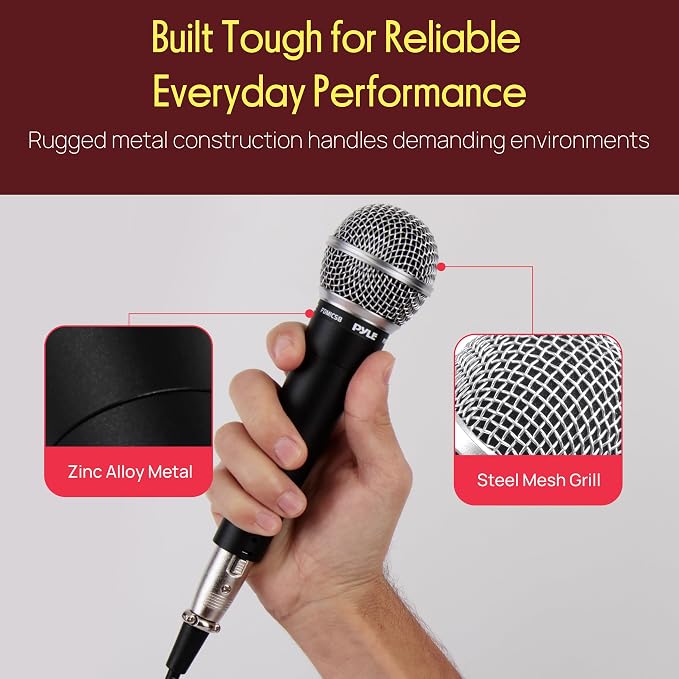 Pyle Microphone, Dynamic Cardioid, XLR Cable Included, Unidirectional, Rugged Construction, Built-in Pop Filter, Perfect for Stage & Studio, High Gain, Ultra-Wide Frequency Response, 15ft Cable - Image 5