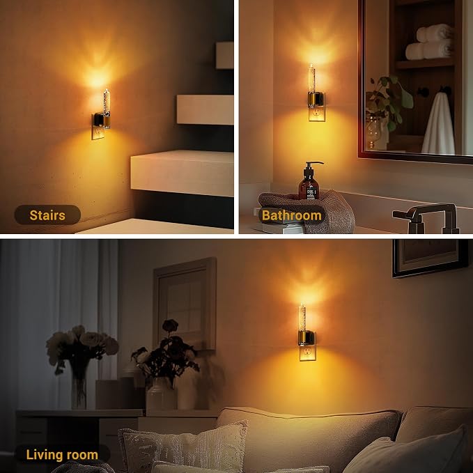 JandCase Night Light, Flameless Candle Night Lights Plug into Wall 2 Pack | Dusk to Dawn Sensor Aesthetic Automatic Nightlight, Amber Dimmable LED Nightlights, Decorative nite light for Adults Bathroom - Image 5