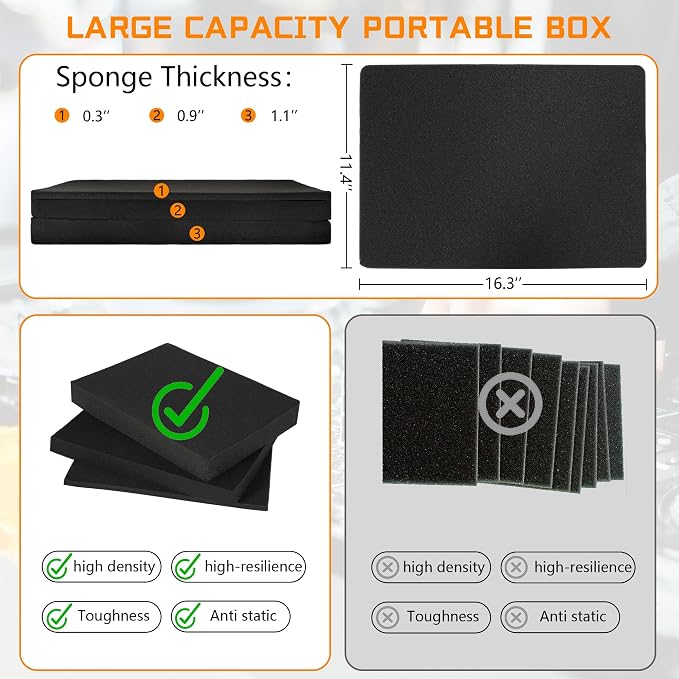 17 Inch Hard Carrying Storage Case | Ideal for Microphone & Camera Gear Transportation, DJ Mixer Case with Customizable Pre-Diced Foam, 17 X 12 X 6 Inch, Black - Image 5