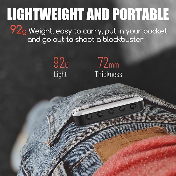 Selfie Light - BANSINE USB-Rechargeable LED Phone Light - Portable Photo Light with 97+ CRI, Up to 6500K Color Temperature for Selfie, Zoom Conference, Video, Makeup and Live Stream - Image 3