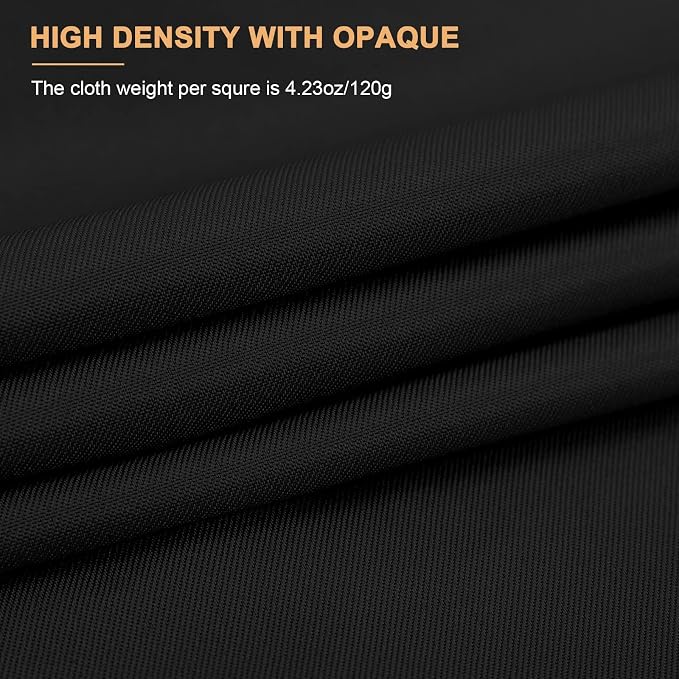 10x7 FT Black Backdrop for Photography, Polyester Fabric Background | Pure Black Photo Backdrop Curtain, Collapsible Seamless Screen for Photoshoot Portraits, Party, Video Studio - Image 7