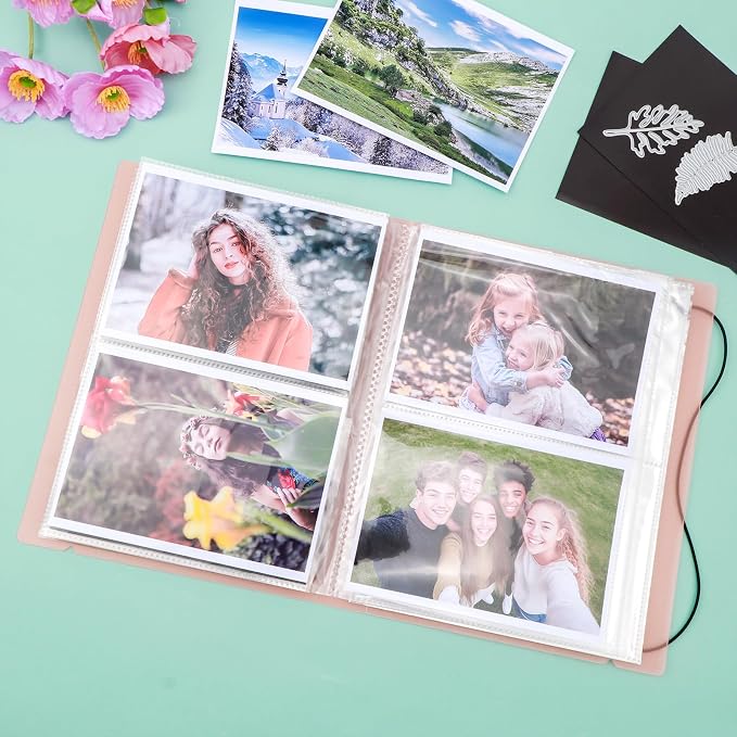 2 Pack Large Sticker Photo Storage Album, Stamp & Cutting Dies Storage Book Organizer Folder for Cards Storage DIY Scrapbooking Card Making Supplies 20 Pages 80 Pockets/Pack (Blue + Orange) - Image 6