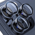 WSKEN for iPhone 15 Pro/iPhone 15 Pro Max Camera Lens Protector,[Keep Original Shooting] Shatterproof 9H Tempered Glass Camera Screen Protector Metal Ring Cover Film Accessories,Blue Titanium by SmartProtectionGreenerFuture