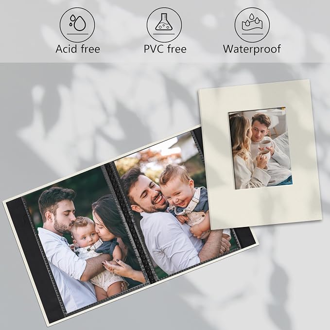 Small 4x6 Photo Album 24 Pockets Linen Cover Beige 2 Pack | Linen Cover, Front Window, Portable Mini Picture Book, Travel Wedding Memories - Image 3