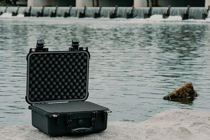 MEIJIA All Weather IP67 Waterproof Hard Camera Case,Hard Protective Case,Hard Case with Customizable Foam,Fit Use of Drones,Camera,Equipments,Pistols(Black,13.35 x11.63x5.98inches) - Image 6
