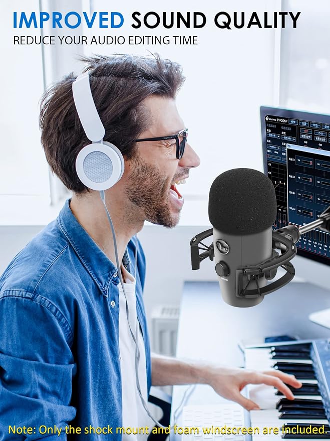 Yeti Nano Shock Mount with Pop Filter, Custom Built for Blue Yeti Nano Mic | Anti-Vibration Suspension Shock Mount Holder Clip Compatible with Blue Yeti Nano Microphones - Image 8