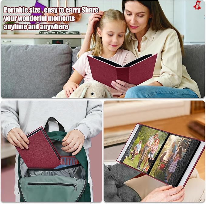 Photo Album 4x6 100 Pockets for Wedding Gifts,Linen Hardcover Picture Albums for Family Anniversary Baby Vacation Pictures - Image 7