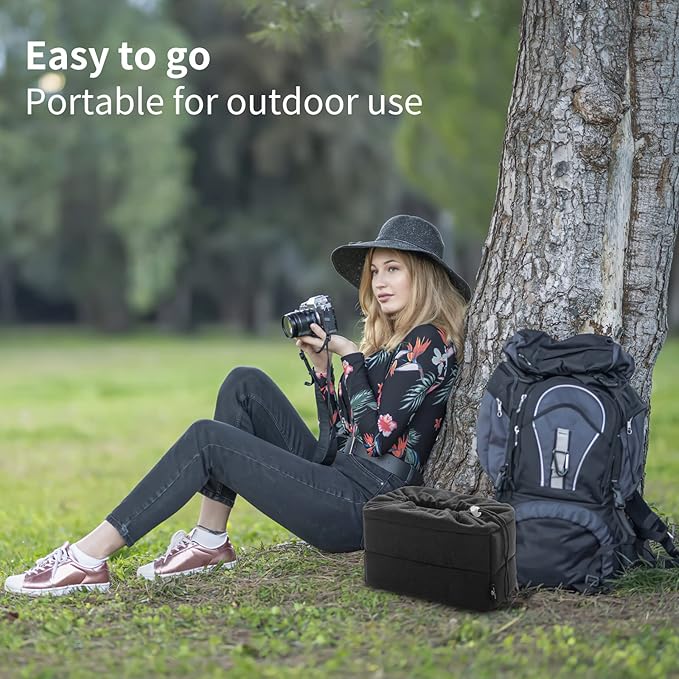 Koolertron Shockproof Camera Photo Bag for SLR TLR Camera Insert Partition Padded Case,Can be Put Directly Into the SLR Camera Bag With Freely Adjustable Compartment - Image 2