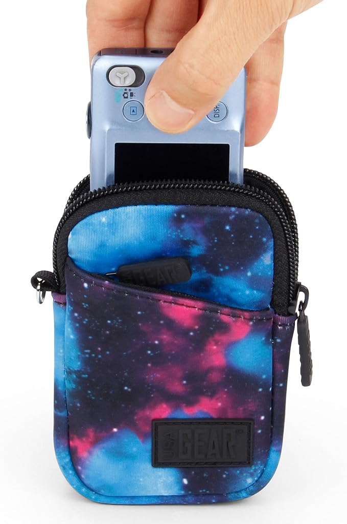 USA Gear Compact Camera Case Fits Kodak Pixpro FZ55, SD Card, Canon SX740 HS, Sony Cybershot T99, DSC-80 & more Small Digital Cameras - Belt Loop, Wrist Strap, Weather Resistant (Galaxy) - Image 2